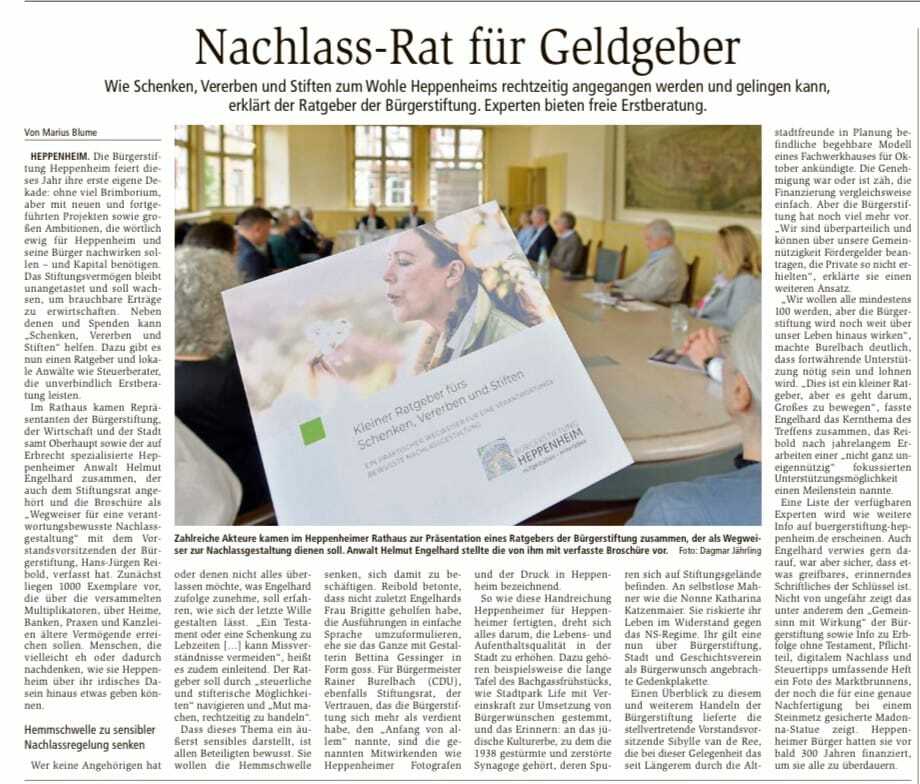 Bericht im Starkenburger Echo vom 20. Mai 2026